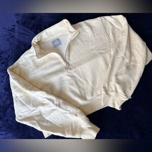 TNA Cropped Quarter Zip Sweater